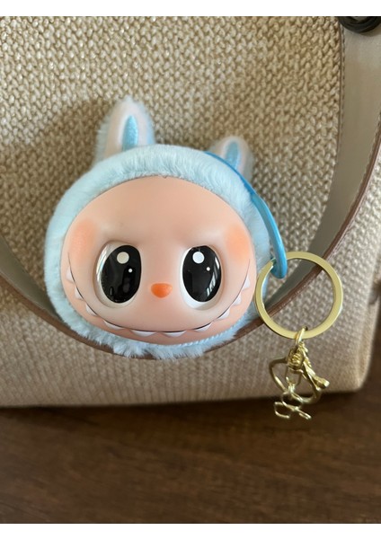 Mavi Sevimli Canavar Labubu Charm Anahtarlık Çanta Süsü Peluş Pelüş Oyuncak Yumuşak modelleri