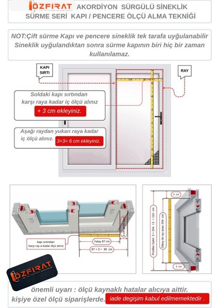 Plise Pileli Sürgülü [EN70 x Boy 140CM] Akordiyon Kayar Kapı - Pencere Sineklik (Demir Kapı ,ahşap Kapı, Çelik Kapı Pimapen Kapı Sinekliği