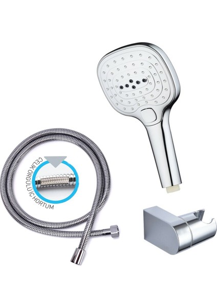 Yt261 Limon Banyo Duş Seti Butonlu 3Fonksiyonlu