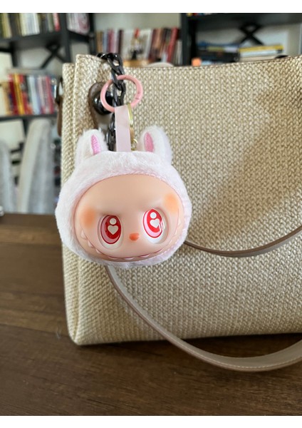 Sevimli Canavar Labubu Charm Anahtarlık Çanta Süsü Peluş Pelüş Oyuncak Yumuşak