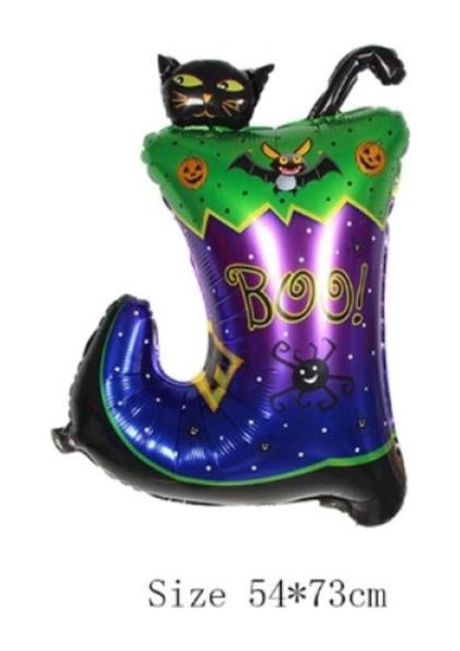 Halloween Çizmeli Kara Kedi Folyo Balon