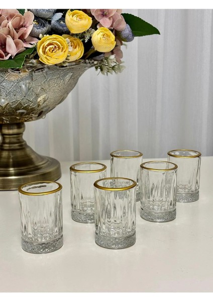 El Yapımı 6 Adet Gold Elysia Mini Kahve Yanı Bardak fiyatları