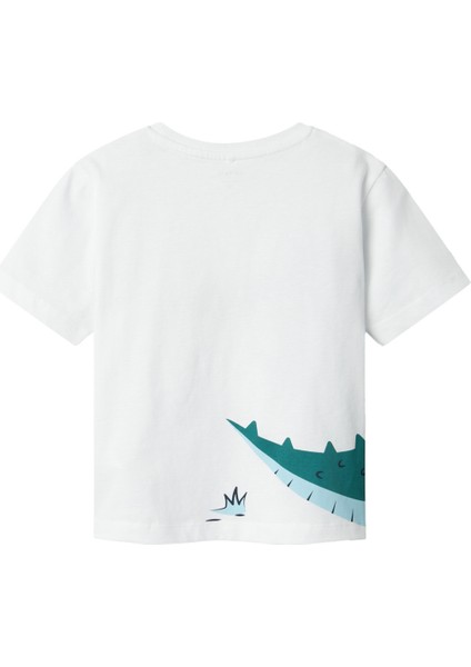 Nmmhelge Ss Nreg Top Pb Beyaz Erkek Çocuk Kısa Kol T-Shirt