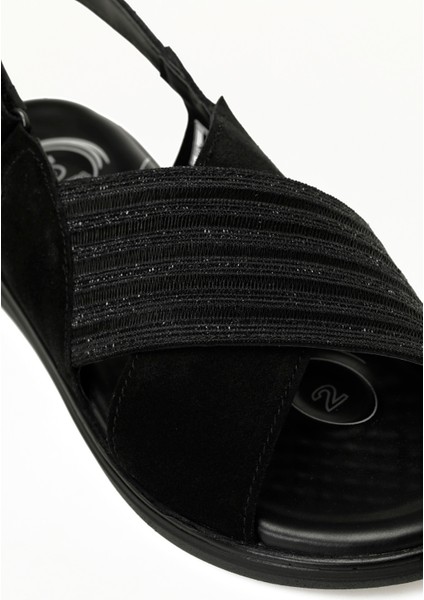 105521.Z5FX Siyah Kadın Comfort Sandalet