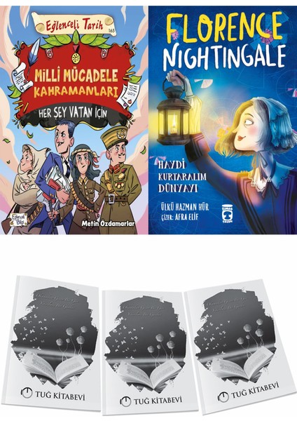 Milli Mücadele Kahramanları Her Şey Vatan Için ve Florence Nightingale Haydi Kurtaralım Dünyayı 2 + Hediyeli
