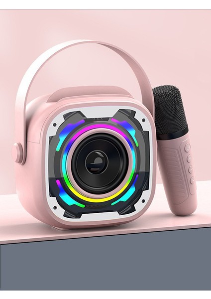 Bluetooth v5.3 Rgb Işık Bluetooth Hoparlör Kablosuz Mikrofon Parti Karaoke