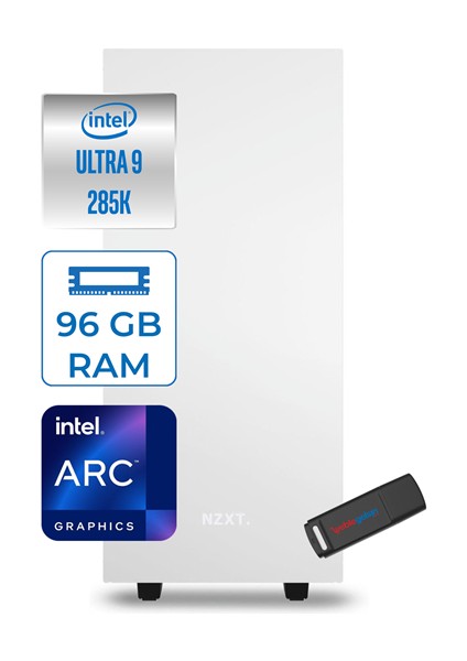 Minix H210 Intel Core Ultra 9 285K 96GB (6400MHZ) Ddr5 4tb 6000/7100MB/S SSD Intel Arc Grafik Windows 11 Pro 500W Kompakt Is Bilgisayari ZETM285KP21020