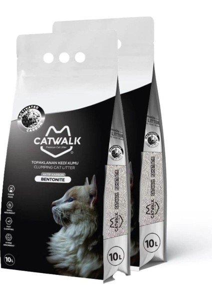 2 x 10 Lt Aktif Karbonlu Bentonit Topaklanan Kedi Kumu
