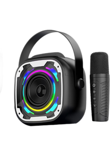 Bluetooth V5.3 Rgb Işık Bluetooth Hoparlör Kablosuz Mikrofon Parti Karaoke