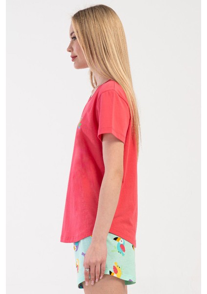 Pamuklu Kadın Kısa Kol Şortlu Pijama Takım , 410127 modelleri