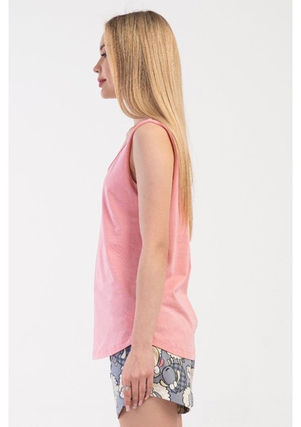Pamuklu Kadın Genıs Askılı Şortlu Pijama Takım , 410101 fiyatları
