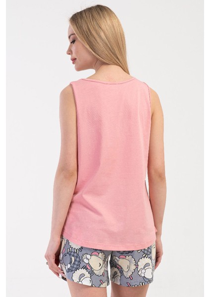 Pamuklu Kadın Genıs Askılı Şortlu Pijama Takım , 410101 fırsatları