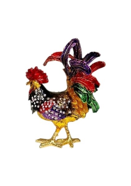 Dekoratif Swarovski Taşlı Horoz Biblo / Mücevher Kutusu fiyatları