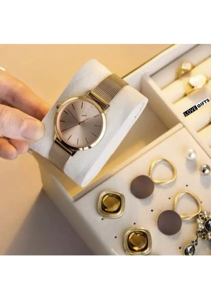 Büyük Kapasiteli Üç Katmanlı Takı Kutusu, Kolye, Küpe, Yüzük ve Saat Saklama Organizer