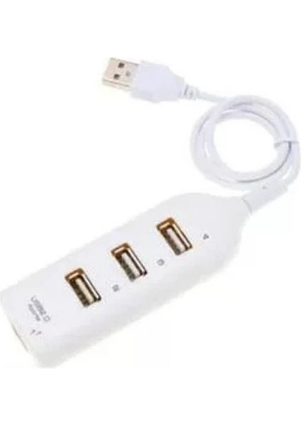 4 Port USB 2.0 Hub Beyaz Tak Çalıştır, Beyaz Renk, Pc ve Laptop Uyumlu Çoğaltıcı Çoklayıcı, Hızlı Veri Aktarımı, Kompakt Tasarım, Windows Macos Linux Destekli, 480 Mbps Transfer Hızı