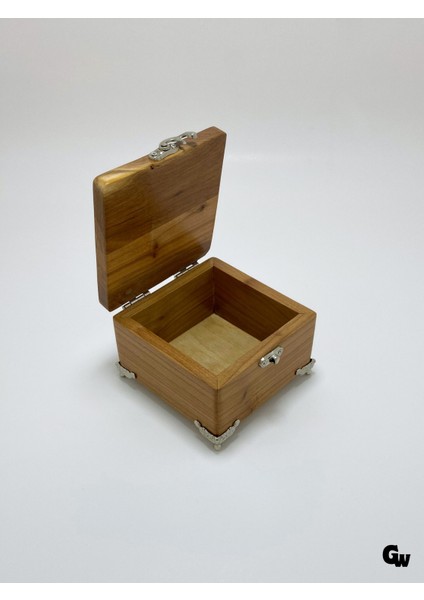 Doğal Ahşap Takı Kutusu Ahşap Saklama Kutusu(Kiraz AĞACI)(BOY:12CM EN:12CM Yük:8cm)