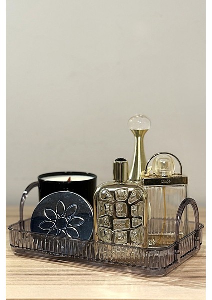 Gri Dayanıklı Polikarbonat Makyaj ve Kozmetik Düzenleyici Banyo Rafı fiyatları