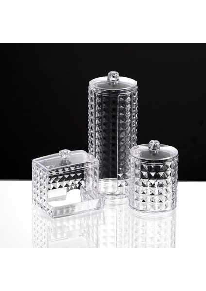 3'lü Makyaj Organizer Seti, Kristal ve Diomand Detaylı, Beyaz Renkli Tasarım fiyatları