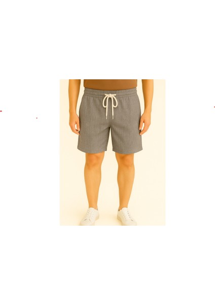 Erkek Kırçıllı Desen %100 Pamuk Keten Şort Güney 3270
