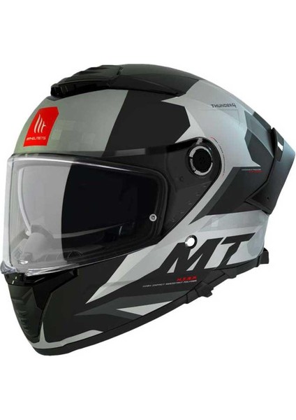 mt Thunder 4 Sv FF118SV Exeo C2 Gloss Pearl Titanium Full Face Motosiklet Kaskı