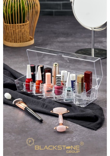 Bölmeli Taşınabilir Makyaj Organizer, Şeffaf Kapaklı, Kullanışlı ve Hafif Tasarım