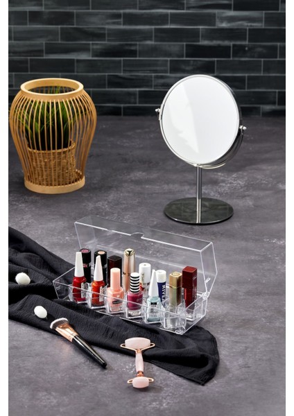 Bölmeli Taşınabilir Makyaj Organizer, Şeffaf Kapaklı, Kullanışlı ve Hafif Tasarım modelleri