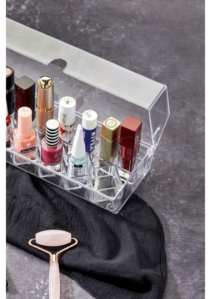 Bölmeli Taşınabilir Makyaj Organizer, Şeffaf Kapaklı, Kullanışlı ve Hafif Tasarım indirimleri