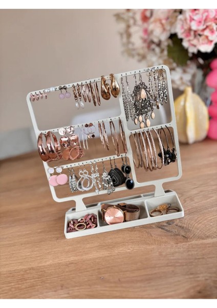 Beyaz Takı Düzenleyici, Çanta ve Stand, Yüzük, Küpe ve Saat Saklama Alanı fırsatları
