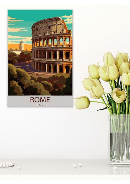 Roma Collesium Retro Vintage 18X27 Mdf Ahşap Poster Tablo