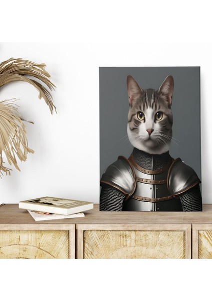 Ortaçağ Kedi Temalı No:7 Retro Vintage 18X27 Mdf Ahşap Poster Tablo