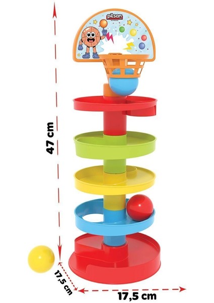 03 653 Basketli Çıngıraklı Top Oyunu -Pilsan Oyuncak