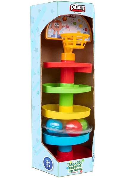 03 653 Basketli Çıngıraklı Top Oyunu -Pilsan Oyuncak