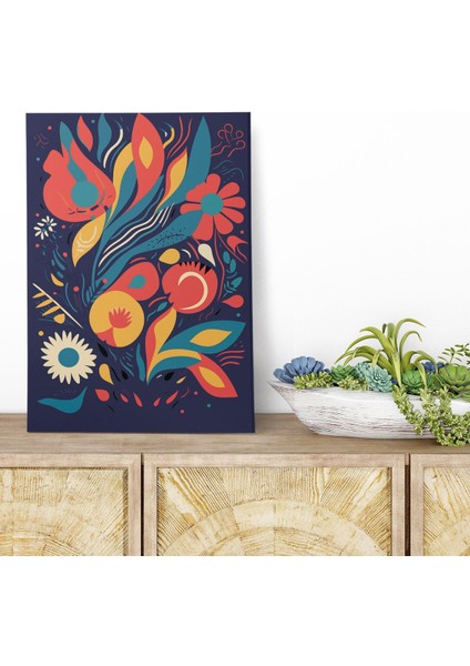 Çiçek Botanik Temalı No:9 Retro Vintage 18X27 Mdf Ahşap Poster Tablo