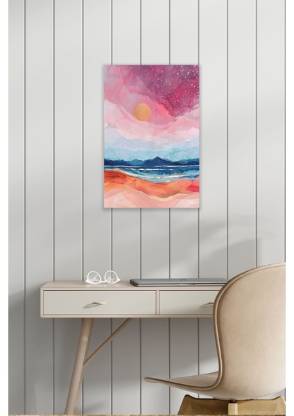 Yağlı Boya Görünümlü Retro Manzara Temalı No:17 18X27 Mdf Ahşap Poster Tablo