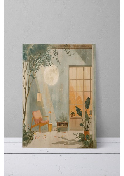 Bohem Doğa Temalı No:10 Retro Vintage 18X27 Mdf Ahşap Poster Tablo