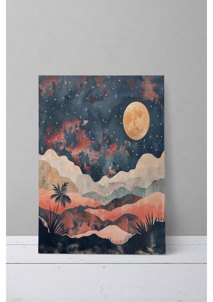 Bohem Doğa Temalı No:7 Retro Vintage 18X27 Mdf Ahşap Poster Tablo