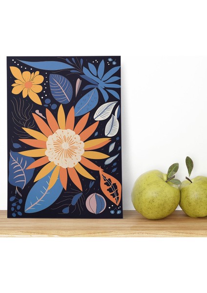 Çiçek Botanik Temalı No:6 Retro Vintage 18X27 Mdf Ahşap Poster Tablo