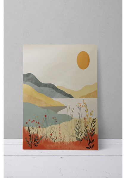 Bohem Doğa Temalı No:8 Retro Vintage 18X27 Mdf Ahşap Poster Tablo