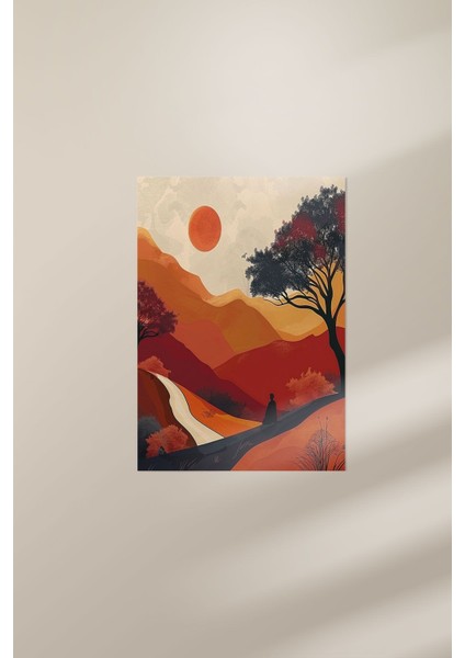 Bohem Doğa Temalı No:2 Retro Vintage 18X27 Mdf Ahşap Poster Tablo