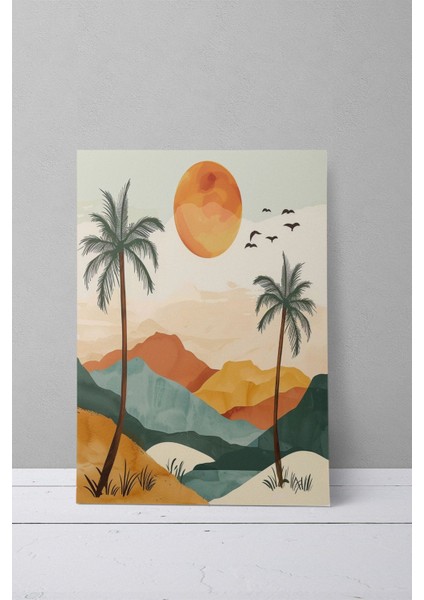Bohem Doğa Temalı No:20 Retro Vintage 18X27 Mdf Ahşap Poster Tablo
