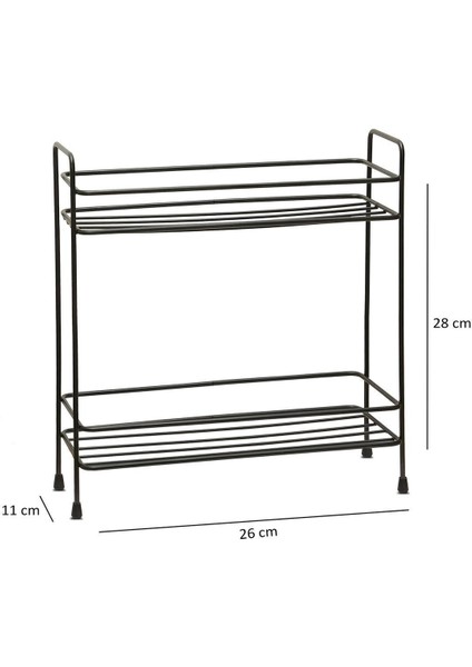 Çok Amaçlı Siyah 2 Katlı Organizer Raf, Banyo ve Mutfak Düzenleyici modelleri