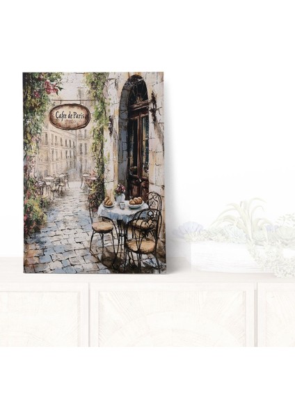 Cafe De Paris No:2 Retro Vintage 18X27 Mdf Ahşap Poster Tablo