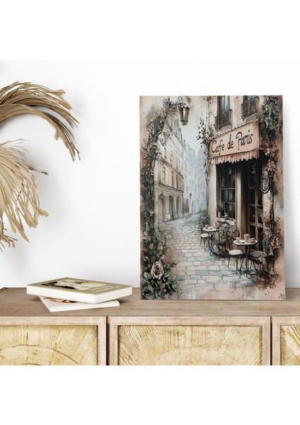 Cafe De Paris No:7 Retro Vintage 18X27 Mdf Ahşap Poster Tablo