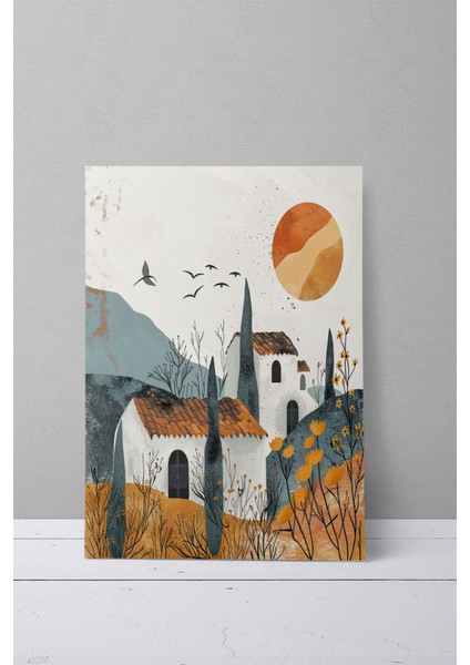 Bohem Doğa Temalı No:24 Retro Vintage 18X27 Mdf Ahşap Poster Tablo