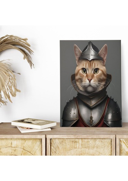 Ortaçağ Kedi Temalı No:6 Retro Vintage 18X27 Mdf Ahşap Poster Tablo