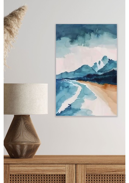 Yağlı Boya Görünümlü Retro Manzara Temalı No:10 18X27 Mdf Ahşap Poster Tablo