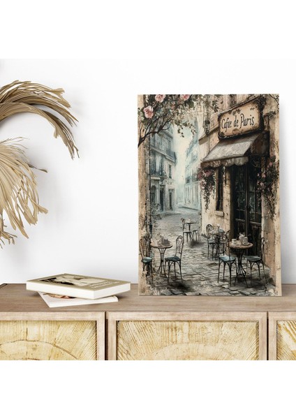 Cafe De Paris No:6 Retro Vintage 18X27 Mdf Ahşap Poster Tablo
