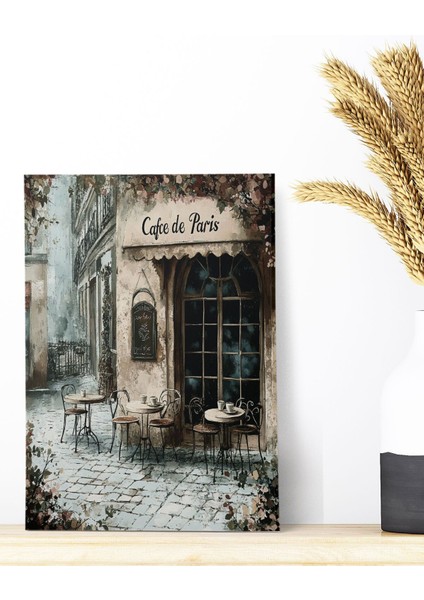 Cafe De Paris No:9 Retro Vintage 18X27 Mdf Ahşap Poster Tablo