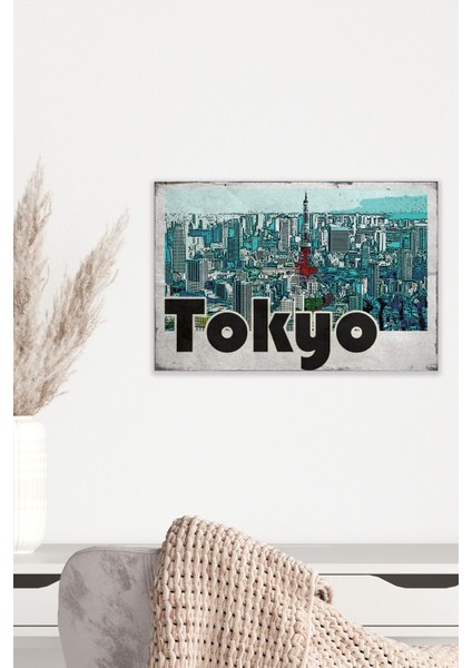Retro Japonya Tokyo Temalı 18X27 Mdf Ahşap Poster Tablo