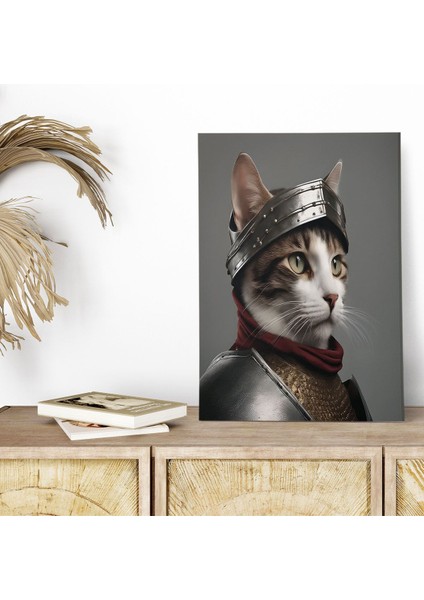 Ortaçağ Kedi Temalı No:5 Retro Vintage 18X27 Mdf Ahşap Poster Tablo